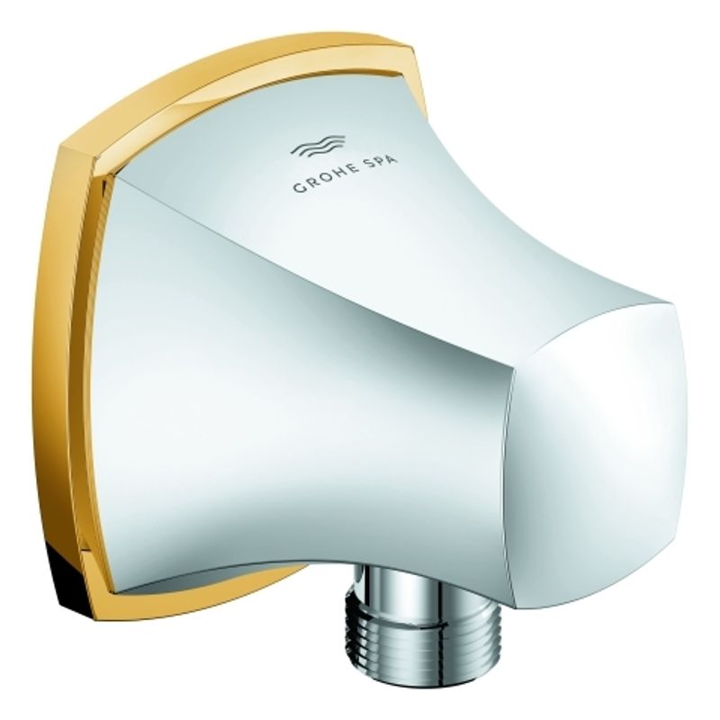 Grohe Wandanschlussbogen Grandera 26897 Aussengewinde eigensicher chrom / gold, 70 mm, Farbe chrom, gold Bild 1