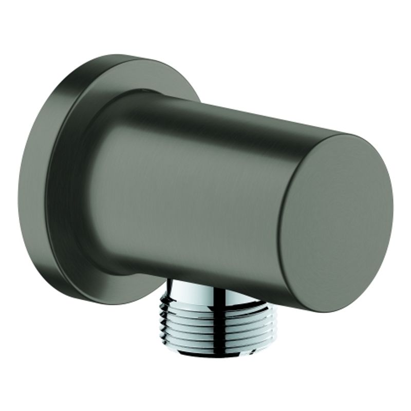 Grohe Wandanschlussbogen Rainshower Rosette rund, 1/2", hard graphite gebürstet, 64 mm, Farbe hard graphite Bild 1