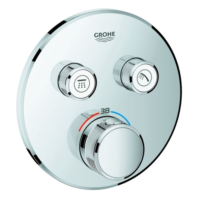 Grohe rund, 2 Verbraucher, 150 x 180 x 43 mm, Farbe chrom Bild 1