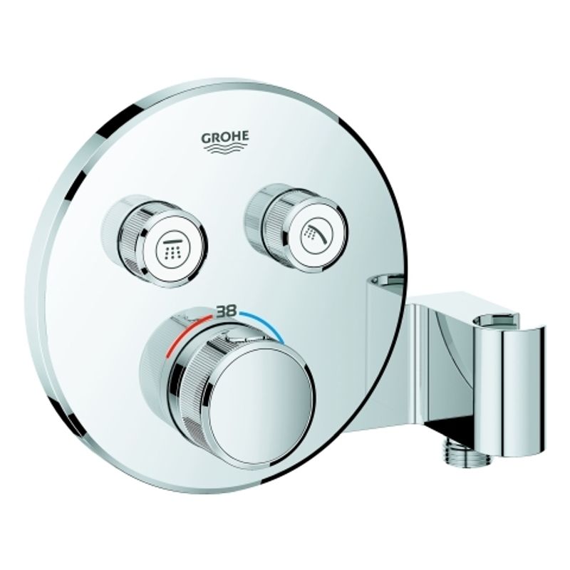 Grohe rund, 2 Verbr, integrierter Brausehalter, 150 x 180 x 83 mm, Farbe chrom Bild 1