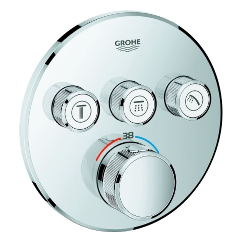 Grohe rund, 3 Verbraucher, 145 x 180 x 43 mm, Farbe chrom Bild 1