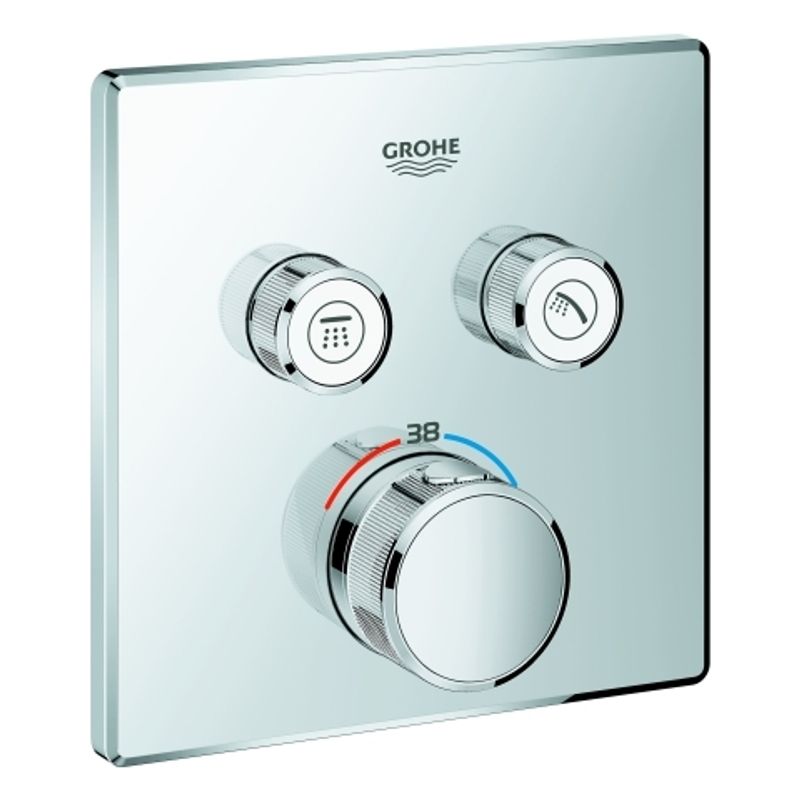 Grohe eckig, 2 Verbraucher, 150 x 180 x 43 mm, Farbe chrom Bild 1