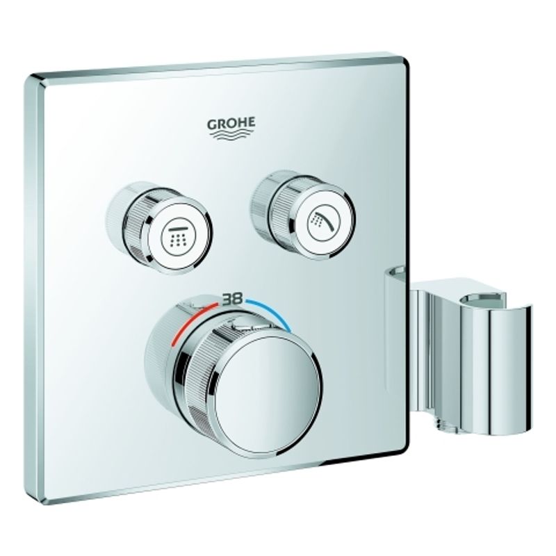 Grohe eckig, 2 Verbr, integrierter Brausehalter, 150 x 180 x 83 mm, Farbe chrom Bild 1