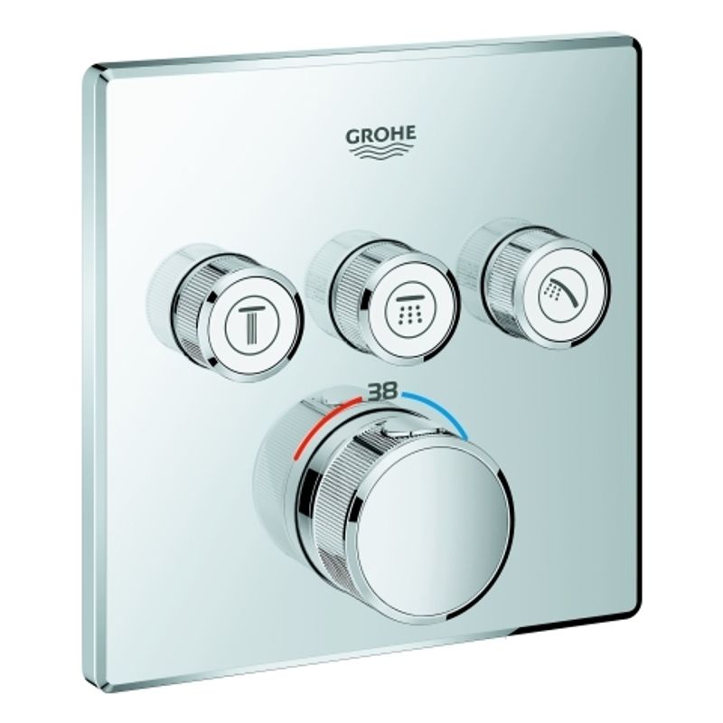 Grohe eckig, 3 Verbraucher, 145 x 175 x 43 mm, Farbe chrom Bild 1