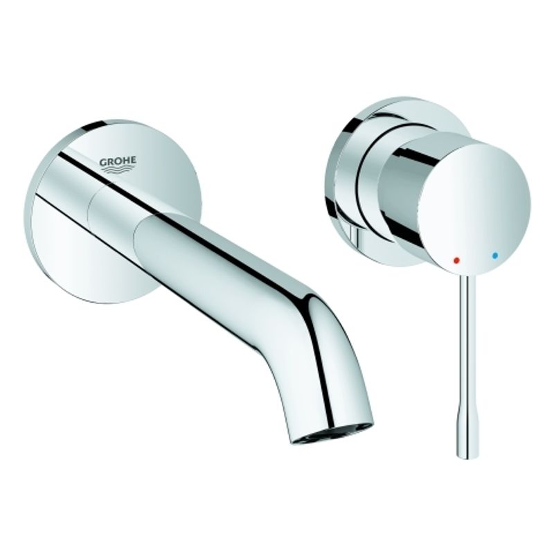 Grohe Farbset f 2-Loch-WT-Wandbatterie Ausladung, verchromt, 183 mm, Farbe chrom Bild 1