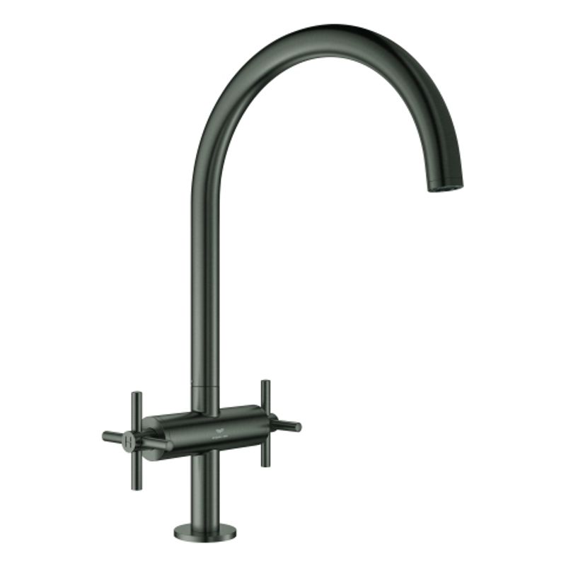 Grohe 2-Griff-Spültischbatterie Atrio 30609 C-Auslauf hard graphite gebürstet, Farbe hard graphite Bild 1