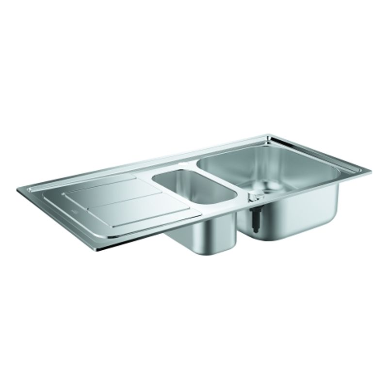 Grohe Edelstahlspüle K300 31564, mit 1,5 Becken / Abtropfflaeche, 520 mm, Farbe silber Bild 1