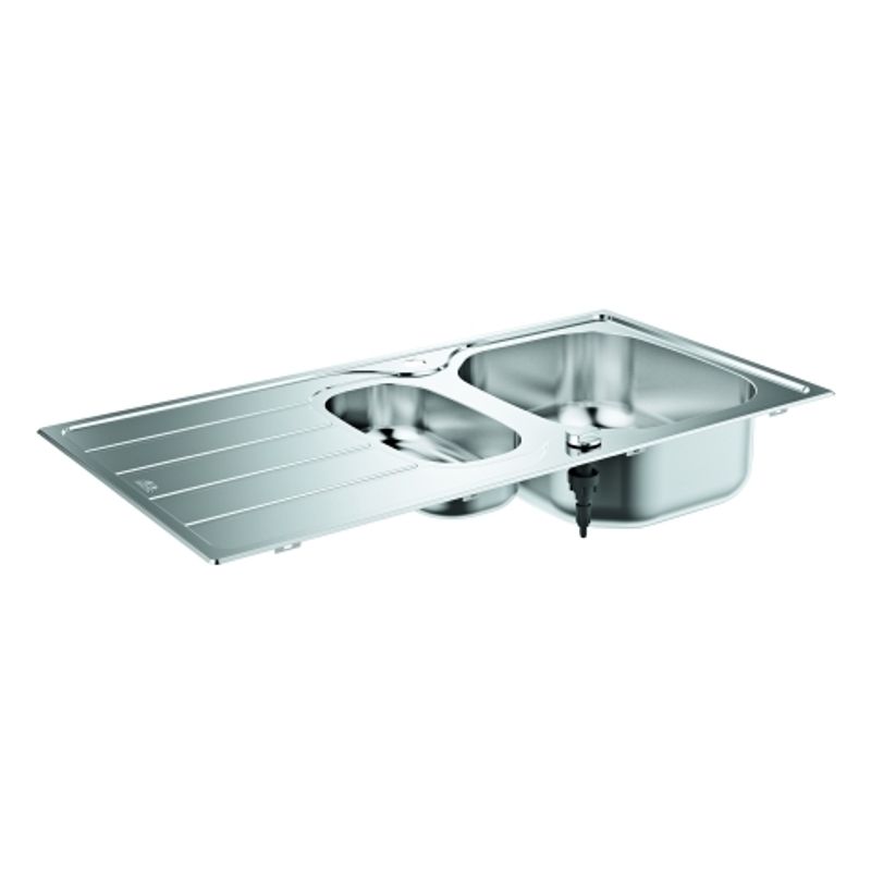 Grohe Edelstahlspüle K200 31564_1, mit 1,5 Becken Abtropfflaeche, 175 x 500 mm Bild 1