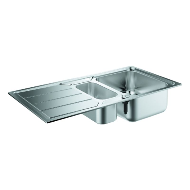 Grohe Edelstahlspüle K500 31572, mit 1,5 Becken / Abtropfflaeche, 560 mm, Farbe silber Bild 1