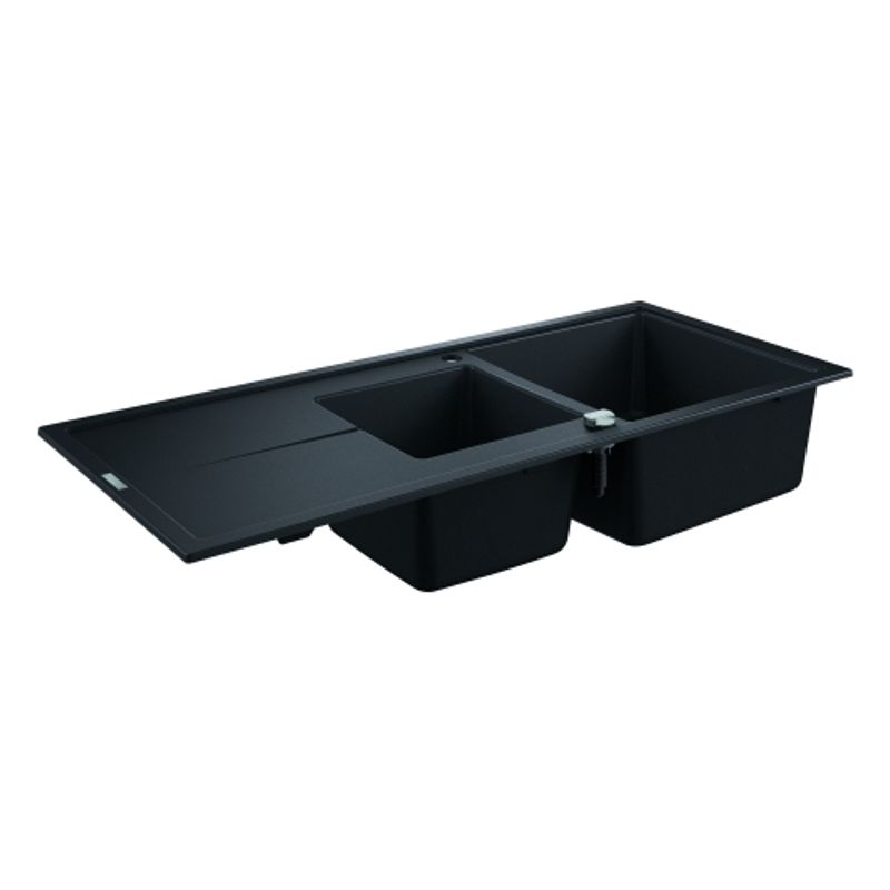 Grohe Kompositspüle K400 31643 2 Becken 1160 x 500 mm, mit ATF re / li, 205 x 620 x 500 mm, Farbe granit schwarz Bild 1