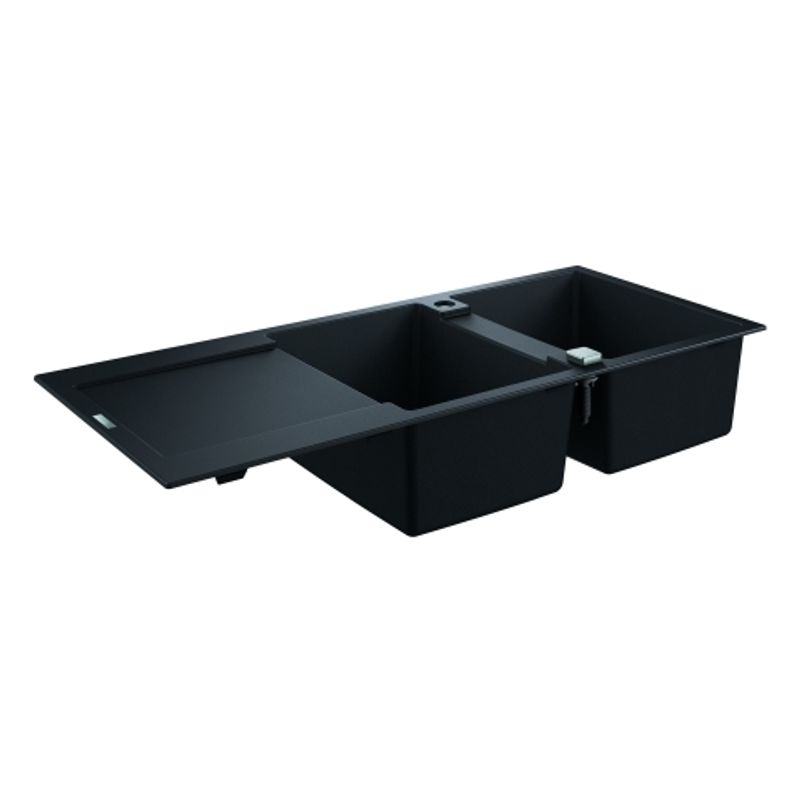 Grohe Kompositspüle K500 31647 2 Becken 1160 x 500 mm, mit ATF re / li, 200 x 620 x 500 mm, Farbe granit schwarz Bild 1