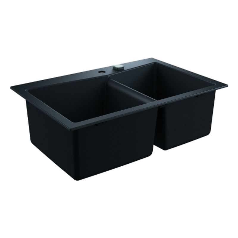 Grohe Kompositspüle K700 31657 2 Becken 838 x 559 mm Einbau links granit schwarz, 241 x 584 x 560 mm, Farbe granitschwarz Bild 1