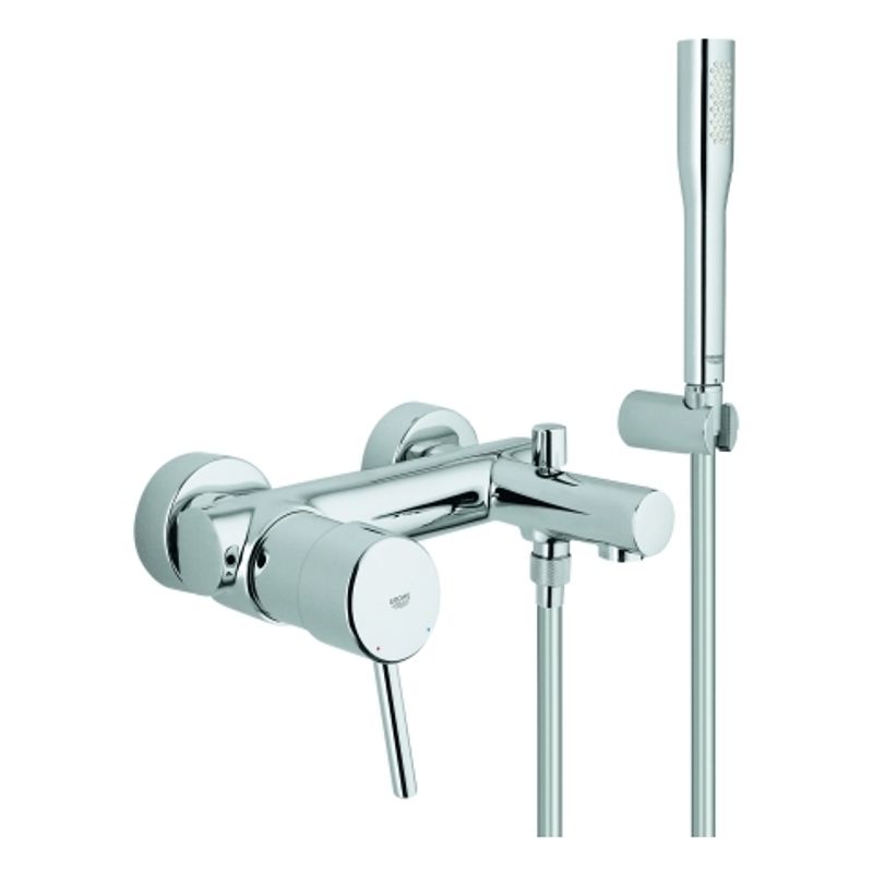 Grohe EH-Wannenbatterie Concetto 32212_1 Wandmontage, mit Euphoria Brauseset, 195 x 200 mm, Farbe chrom Bild 1