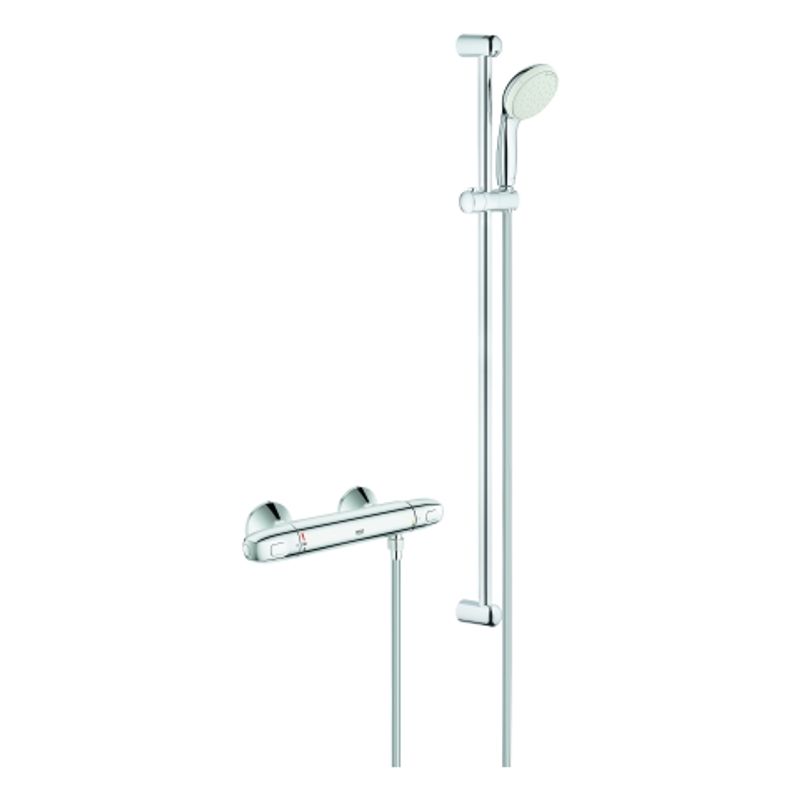 Grohe THM-Brausebatterie Grohtherm 1000 34256_4, mit Brausegarnitur 900 mm, Farbe silberfarben Bild 1