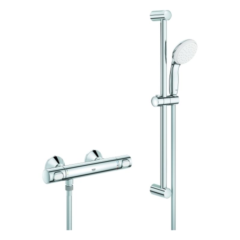 Grohe THM-Brausebatterie Grohtherm 500, mit Brausegarnitur 600 mm, Farbe chrom Bild 1