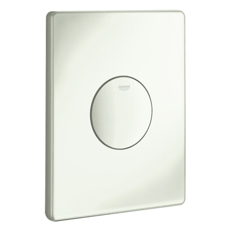 Grohe Abdeckplatte Skate, mit Druckknopfbetaetigung, 156 x 197 mm, alpin, 11 x 156 mm, Farbe weiß Bild 1