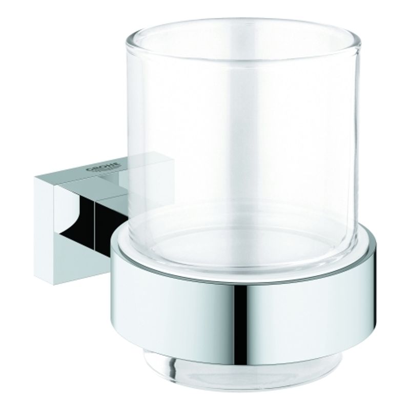 Grohe Glas Essentials Cube 40755_1, mit Halter, 95 x 155 x 107 mm, Farbe chrom Bild 1