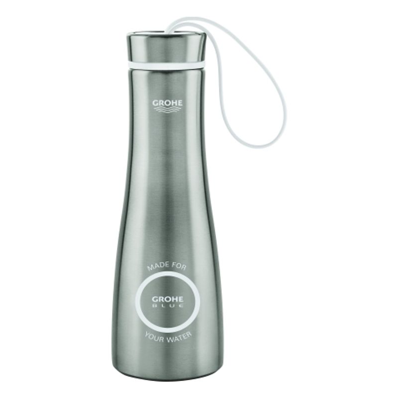 Grohe Trinkflasche Blue 40848 Flasche aus Edelstahl Volumen 450 ml, Farbe silberfarben Bild 1
