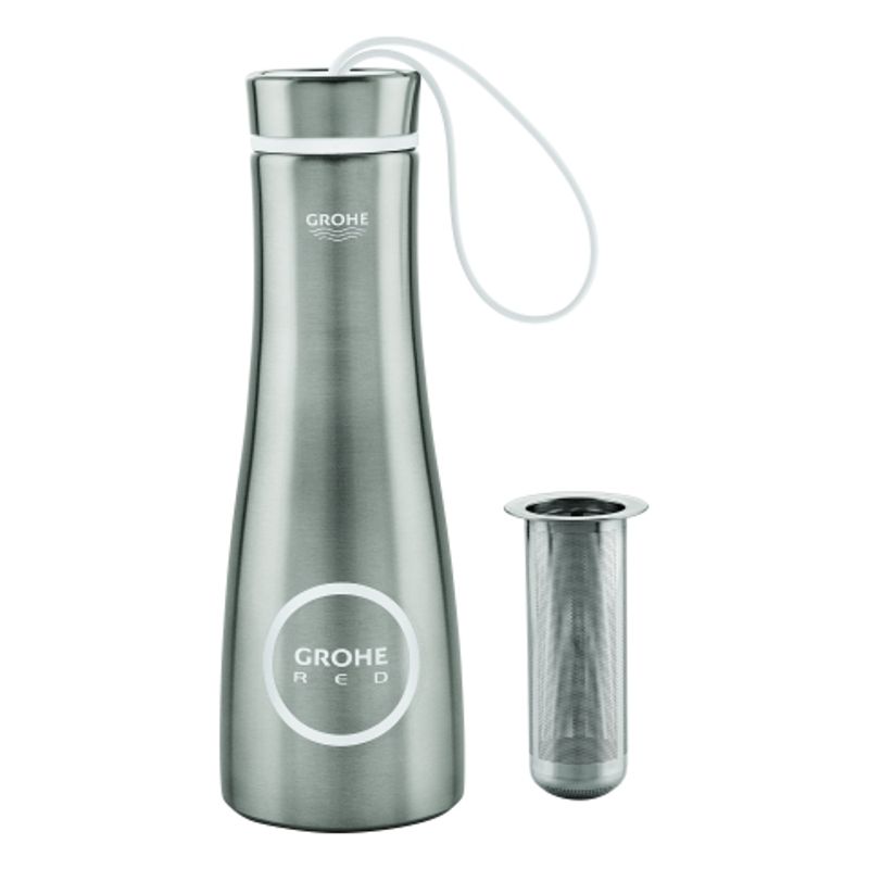 Grohe Thermo-Trinkflasche Red 40919 aus Edelstahl Volumen 450 ml, Farbe silberfarben Bild 1