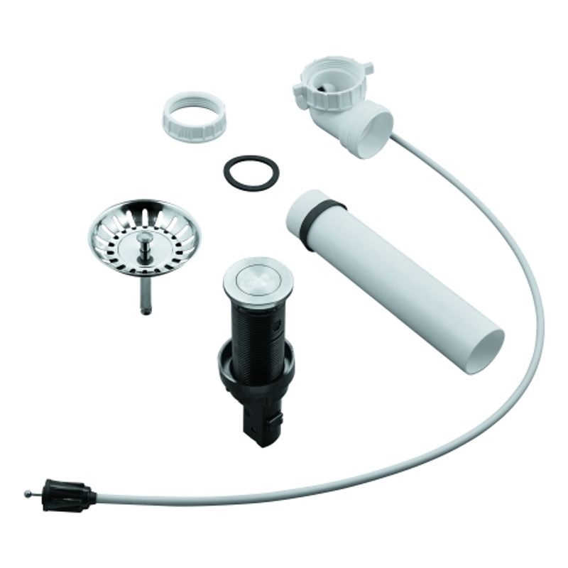 Grohe Zugstangen-Ablaufgarnitur 40986 Push-Exzenter, für Küchenspülen, Farbe silberfarben Bild 1