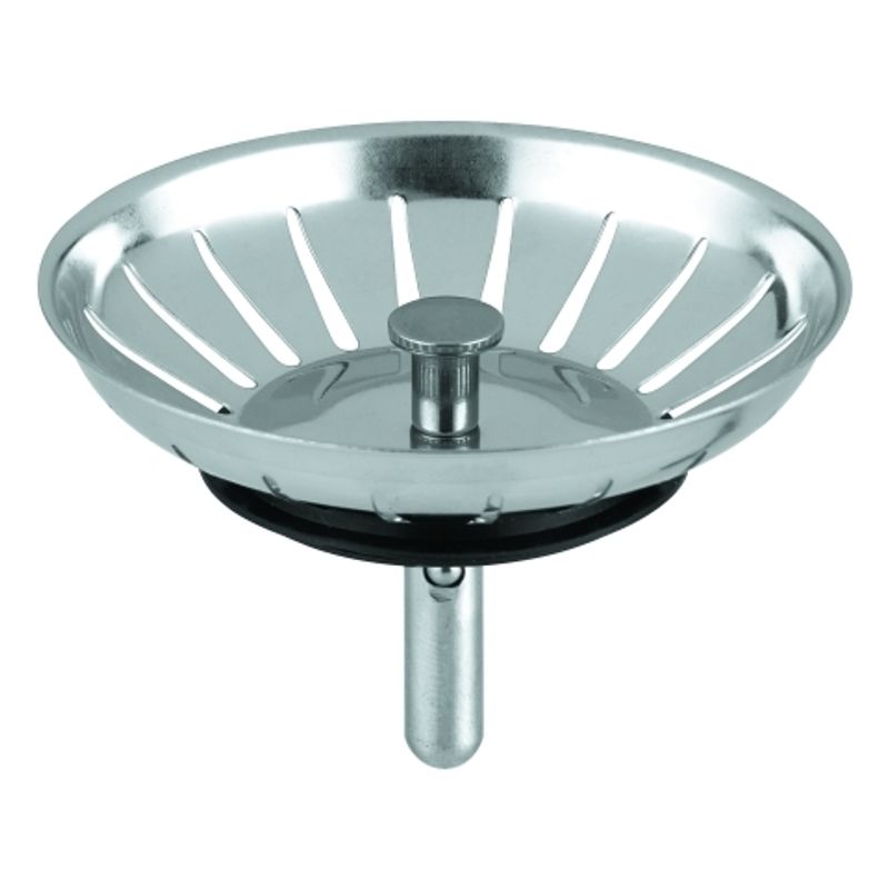 Grohe Stopfen-Siebkorbeinsatz für Küchenspüle ohne automatischen Ablauf, Durchmesser edelstahl, 83 mm, Farbe silber Bild 1