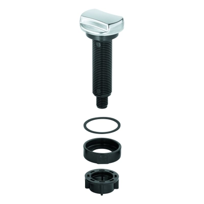 Grohe Drehgriff, für Küchenspülen mit automatischem Ablauf, rund, Durchmesser: 46 mm, Farbe silberfarben Bild 1