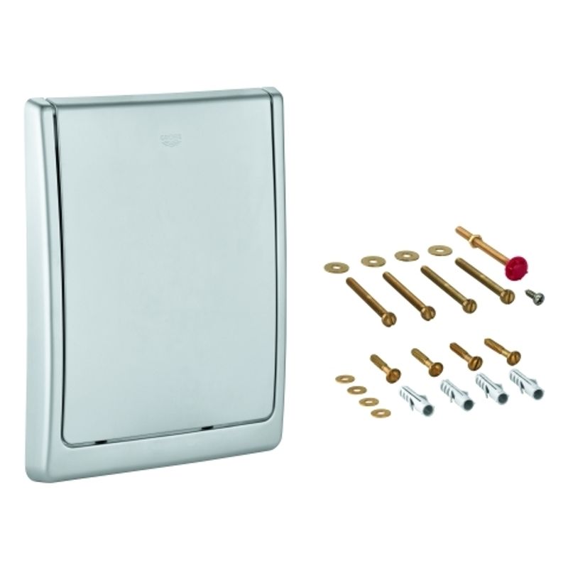 Grohe Abdeckplatte komplett für UP-WC-Druckspüler, Farbe silberfarben Bild 1