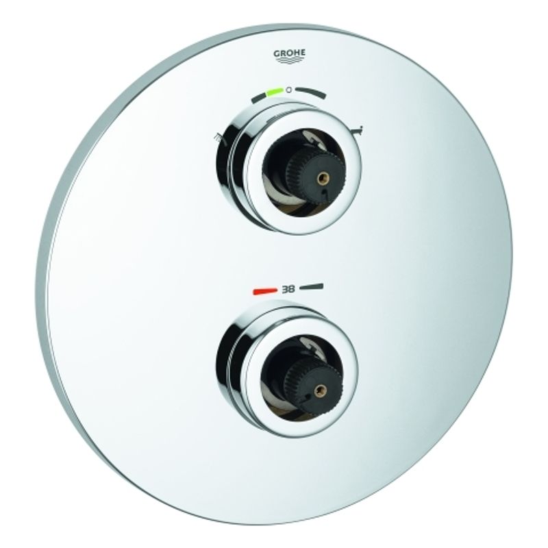 Grohe Rosette für Grotherm Thermostat-Set, Durchmesser verdeckte Befestigung, Fast-Fixation, 210 mm, Farbe silberfarben Bild 1