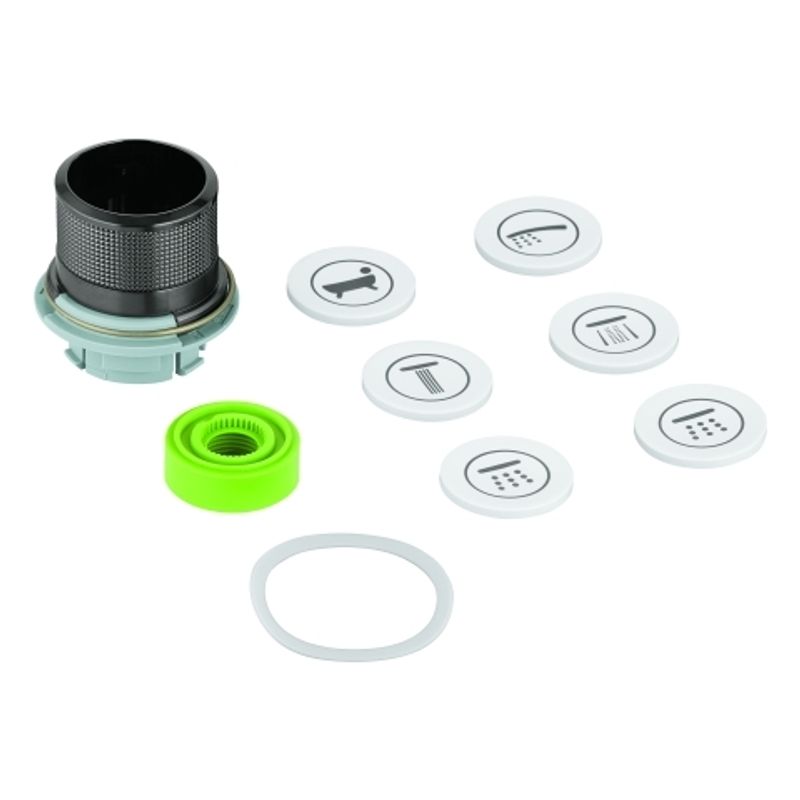Grohe Druckknopfbetaetigung mit Symbolk, für SmartControl UP, hard graphite gebürst, Farbe grau Bild 1