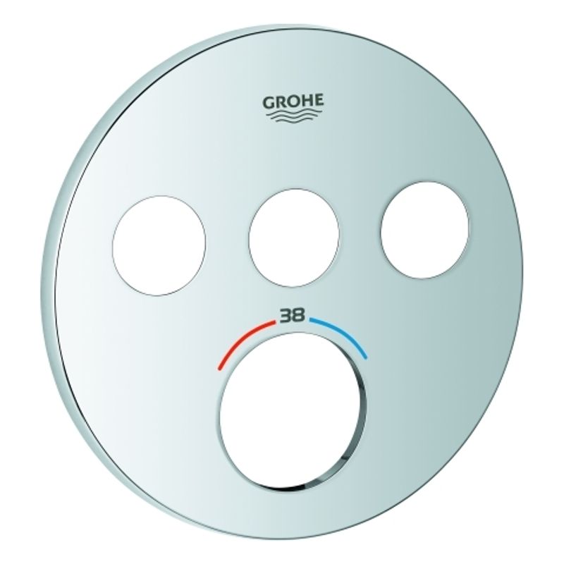 Grohe Rosette, für SmartControl UP-THM, rund, m.3 Absperrventilen, Metall, Farbe silberfarben Bild 1
