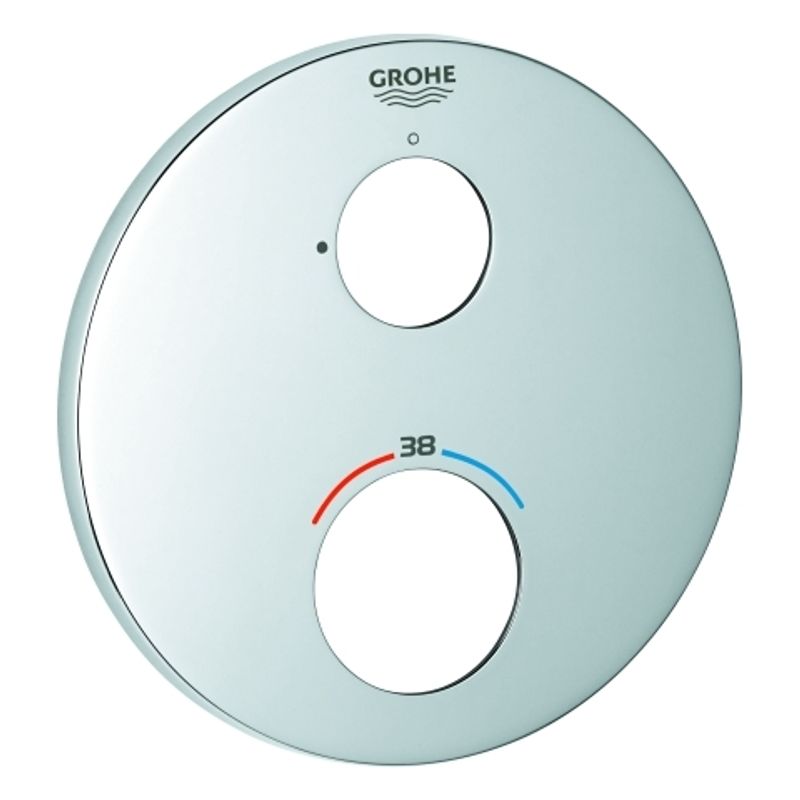 Grohe Rosette, für THM-Fertigmontagesets, rund, Metall, FastFixation, Farbe silberfarben Bild 1