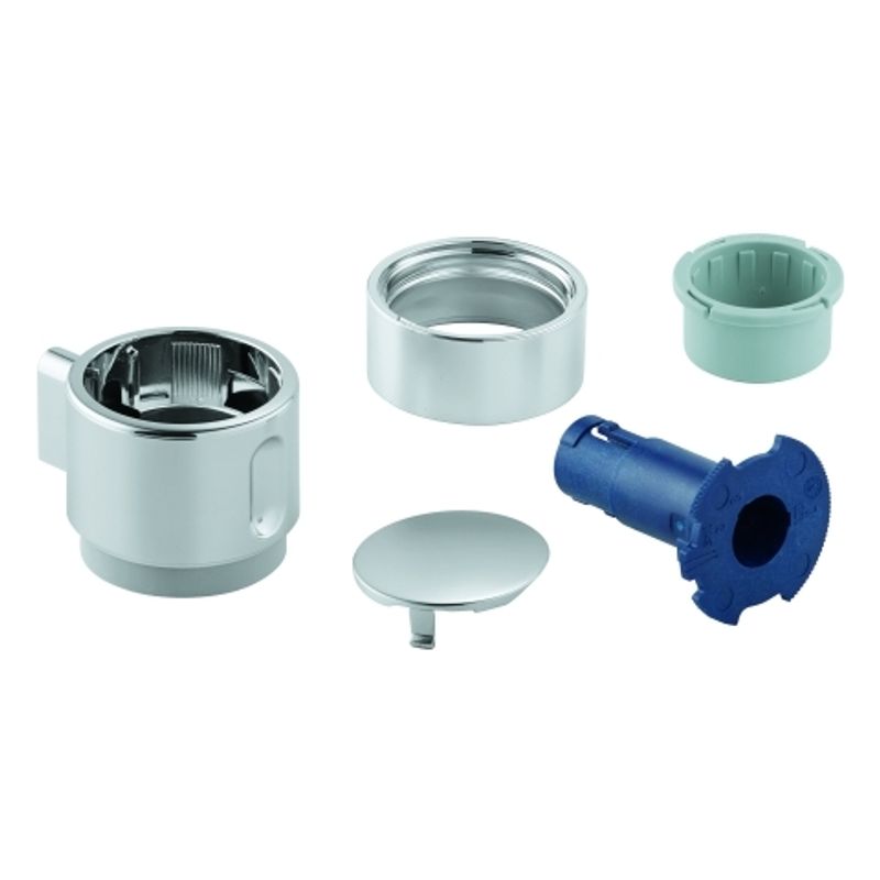 Grohe Absperrgriff, für Grohtherm Fertigmontagesets, Farbe silberfarben Bild 1