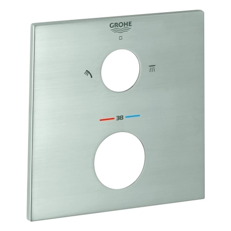 Grohe Rosette 49102 eckig, für Thermostat-FMS, Farbe silberfarben Bild 1
