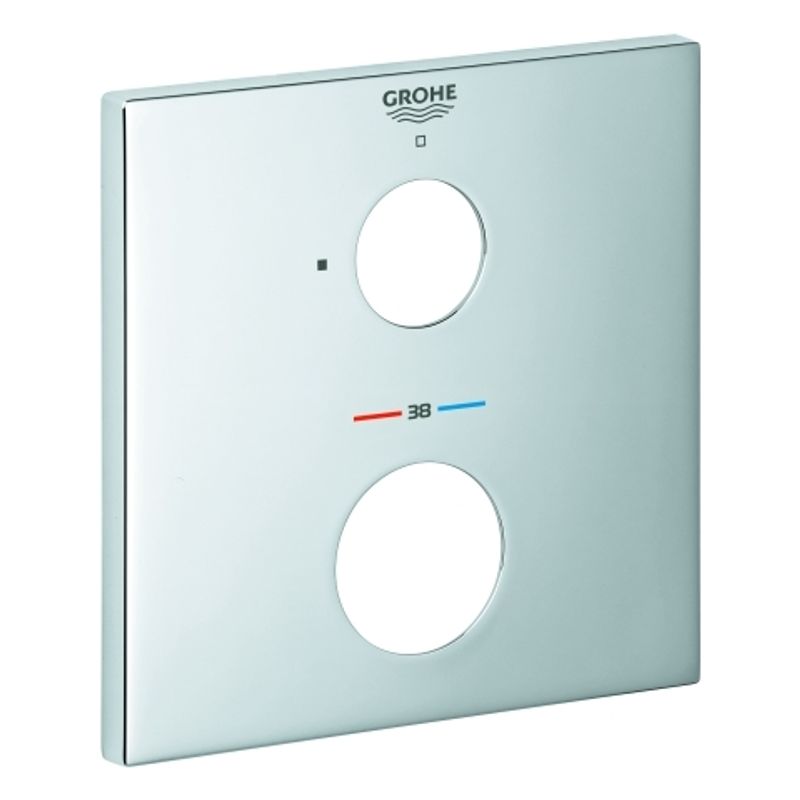 Grohe Rosette eckig, für Thermsotat FMS, Farbe silberfarben Bild 1