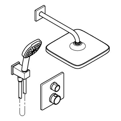 Grohe UP-Duschsystem Grohtherm eckig 2 ASV, für Duschrahmen Mono, Farbe chrom Bild 3