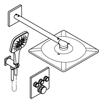 Grohe UP-Duschsystem Grohtherm SC eckig 3 ASV, für Duschrahmen Duo, Farbe chrom Bild 3