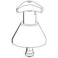 Grohe Oberteil 1/2", mit langem Kegel und Trecorn-Griff, Markierung, Farbe blau Bild 2