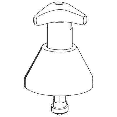 Grohe Oberteil 1/2", mit langem Kegel und Trecorn-Griff, Markierung, Farbe blau Bild 2
