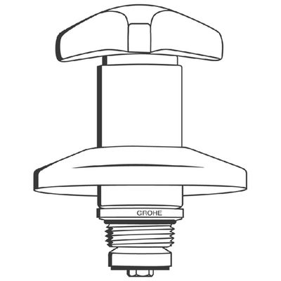 Grohe Oberteil 3/4" für Unterputz-Ventil Trecorn-Griff kalt, Farbe silberfarben Bild 3