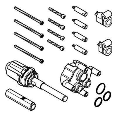 Grohe Verlängerung, für Hebelmischer-Fertigset, für Rapido SmartBox 25 mm, Farbe silberfarben Bild 3