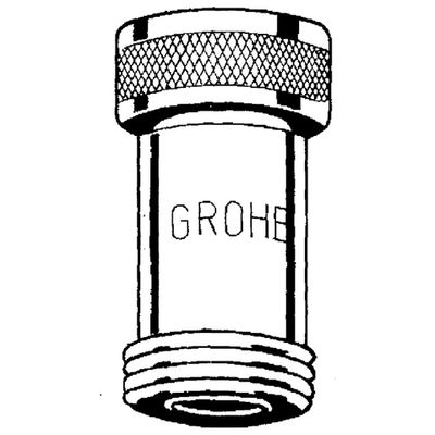 Grohe Doppel-Rückflussverhinderer 3/4", für Badarmaturen, Farbe silberfarben Bild 3