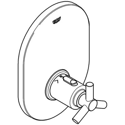 Grohe UP-THM-Zentralbatterie Atrio FMS, für Rapido T Ypsilon-Griff, 70 x 200 mm, Farbe silberfarben Bild 4
