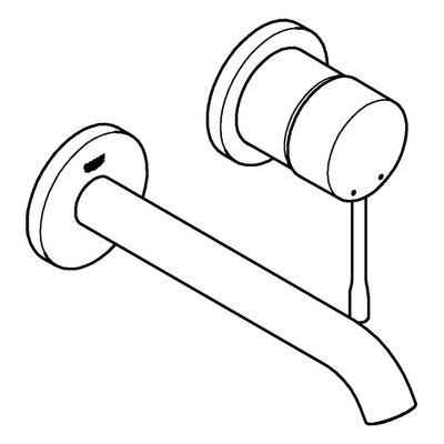 Grohe 2-Loch-WT-Wandbatterie Essence 19408_1 FMS Ausladung 183 mm warm sunset geb, Farbe warm sunset Bild 4