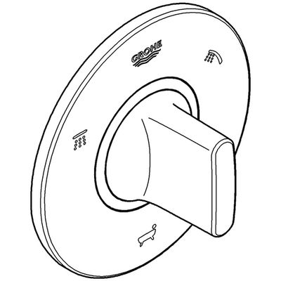 Grohe 5-Wege-Umstellung Fertigmontageset, 87 x 287 mm, Farbe chrom Bild 4