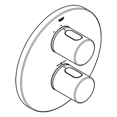 Grohe THM-Brausebatt. Grohtherm 3000 C 19467 FMS, für Rapido T moon white / chrom, 65 x 230 mm, Farbe moon white Bild 4