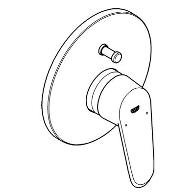 Grohe Einhand-Wannenbatterie Eurodisc C 19548_2 FMS, für 35501 moon white / chrom, 65 x 200 mm, Farbe moon white Bild 4