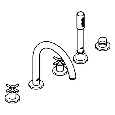 Grohe 5-Loch-Wannen-Kombination Atrio 19923_3 FMS Kreuz-Griff, 110 x 365 mm, Farbe supersteel Bild 4