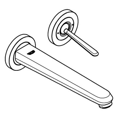 Grohe 2-L-WT-Wandbatt. Eurodisc Joystick 19969 FMS Ausld. 226 mm moon white / chrom, Farbe moon white Bild 4