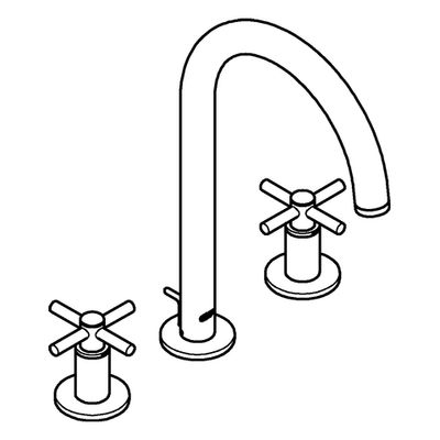 Grohe 3-Loch-WT-Batterie Atrio 20008_3 Rohrauslauf Kreuz-Griff, Farbe chrom Bild 4