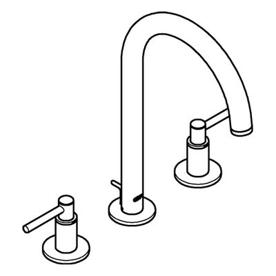 Grohe 3-Loch-WT-Batterie Atrio 20009_3 Rohrauslauf Hebelgriff, Farbe supersteel Bild 4